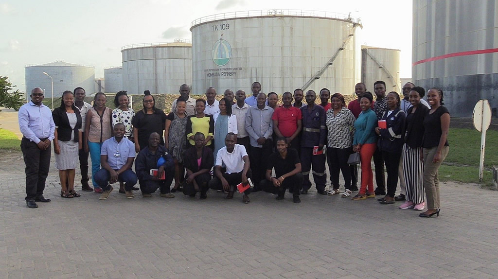 Members of Staff, Contractors, and the Kenya Red Cross Team pose for a group photo after the training session